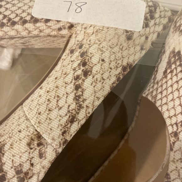 Franco Sarto Fabric Snake Print Block Heel Closed Pointy Toe Palma Pump Heels 6 - Picture 11 of 11
